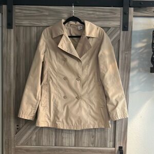Women's Tan‎ Double-Breasted Rain Coat